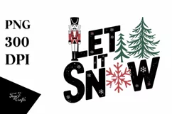 Retro Let It Snow Clipart PNG Product Image 5