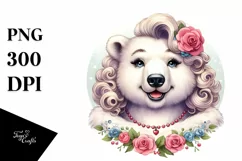 Funny Cute Polar Bear Portrait | Whimsical Watercolor Product Image 3