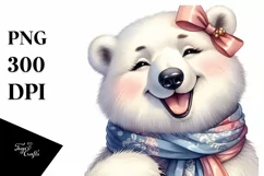 Funny Cute Polar Bear Portrait | Whimsical Watercolor Product Image 3