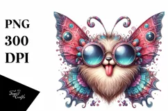 Boho Butterfly Funny Cute Watercolor Clipart Product Image 3