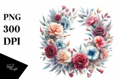 Colorful Abstract Flower Wreath | Sublimation Clipart Product Image 1