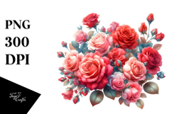 Colorful Red Roses Abstract, High-Res PNG Product Image 1
