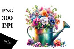 Colorful Vibrant Watercolor Sprinkling Can Sweet Pea | Product Image 1