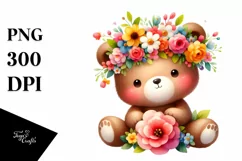Adorable Flower Crown | Cartoon-Style Watercolor Clipart Product Image 1
