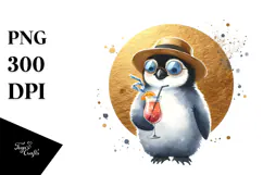Hipster Penguin in Beachwear, Transparent PNG Product Image 1