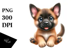 Happy Malinois, Watercolor PNG Product Image 1