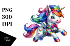 Funny Running Unicorn, Transparent PNG Product Image 1