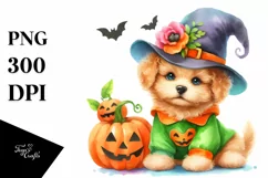 Cute Baby Dog Dressed for Halloween | Sublimation | Clipart Product Image 3