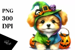 Cute Baby Dog Dressed for Halloween | Sublimation | Clipart Product Image 1