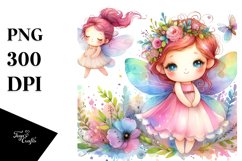 Colorful Cute Fairy Watercolor | Sublimation | Clipart Product Image 3