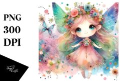 Colorful Cute Fairy Watercolor | Sublimation | Clipart Product Image 3
