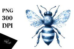 Bee made of Blue Toile PNG Product Image 1