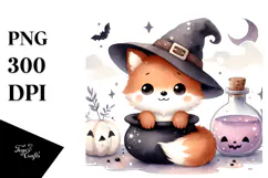 Cute Baby Fox Halloween PNG Product Image 1