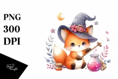 Cute Baby Fox with Witch Potion, Transparent PNG Product Image 3