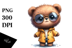 Confused Bear with Raincoat and Sunglasses Product Image 1