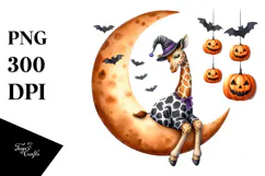 Watercolor Giraffe for Halloween, Transparent PNG Product Image 1