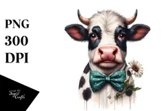 Funny Cow with Bow and Tie, PNG Product Image 1