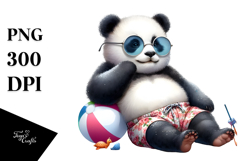 Digital Watercolor Baby Panda PNG Product Image 1
