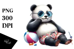 Digital Watercolor Baby Panda PNG Product Image 1