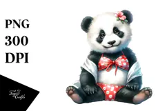 Digital Watercolor Baby Panda PNG Product Image 1
