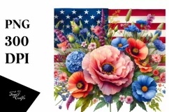 Detailed Watercolor USA Flowers Product Image 1