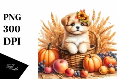 Detailed Baby Puppy Harvest | Clipart Product Image 1