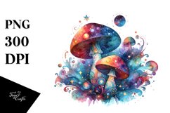 Colorful Magical Mushroom Splash | Sublimation Clipart Product Image 1