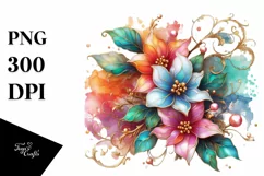 Watercolor Luxury Flower Love Splash Clipart Product Image 1