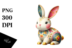 Golden Insertions Bunny on Splashy Background PNG Product Image 1