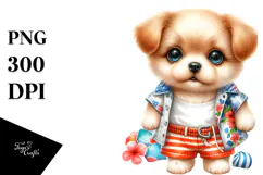 Puppy at the Beach PNG Product Image 1
