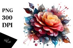 Abstract Glossy Camellia Material Watercolor Splash Product Image 3