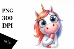 Funny Unicorn Portrait, High-Res PNG Product Image 1