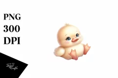 Cute Baby Duck with Snowflakes PNG Product Image 1