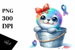 Colorful Baby Ribbon Seal | Sublimation | Clipart Product Image 1