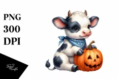 Cute Baby Cow Sitting PNG Product Image 3