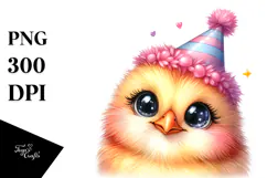 Cute Energetic Macaw with Party Hat PNG Product Image 1