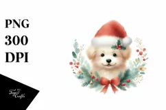 Colorful Christmas Dog PNG Product Image 1