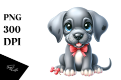 Joyful Great Dane Cartoon PNG Product Image 1