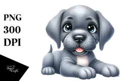 Joyful Great Dane Cartoon PNG Product Image 1