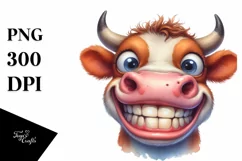 Funny Bull Portrait with Big Eyes | Sublimation | Clipart Product Image 3
