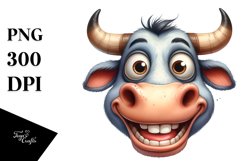 Funny Bull Portrait with Big Eyes | Sublimation | Clipart Product Image 3