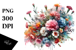 Colorful Abstract Carnation PNG Product Image 1