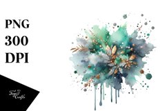 Colorful Silver Foil Watercolor Splash | Sublimation Clipart Product Image 3