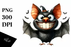 Funny Halloween Bat with Goofy Smile PNG Product Image 3