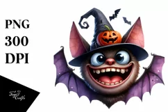 Funny Halloween Bat with Goofy Smile PNG Product Image 3