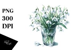 Watercolor Filled with Large Snowdrop | Sublimation Clipart Product Image 3