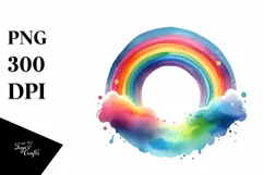 Colorful Vibrant Rainbow Watercolor | Sublimation Clipart Product Image 3