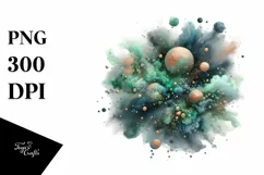 Colorful Greenish Particle Stains | Clipart Product Image 1
