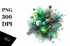 Colorful Greenish Particle Stains | Clipart Product Image 1