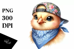 Confused Goofy Chick Bandana Clipart Product Image 1
